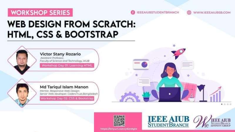IEEE AIUB Student Branch Organized a Workshop Series on “Web Design from Scratch: ‘HTML, CSS & Bootstrap”
